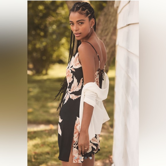 NWT Anthropologie‎ cowl-neck slip dress floral - Picture 3 of 7